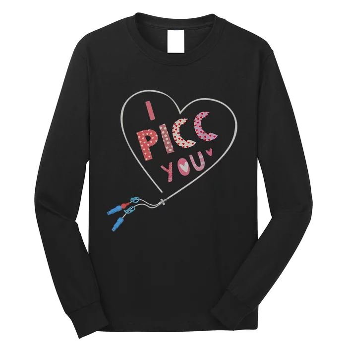 I Picc You Cute Heart Funny ICU ER Nurse Valentines Day Long Sleeve Shirt