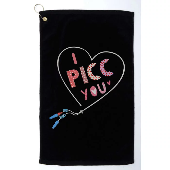 I Picc You Cute Heart Funny ICU ER Nurse Valentines Day Platinum Collection Golf Towel