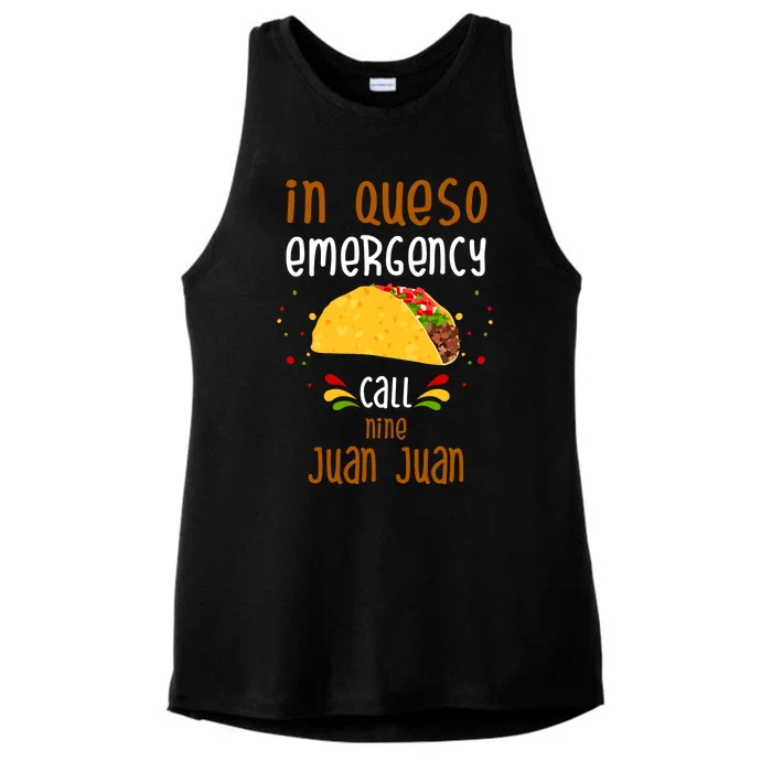 In Queso Emergency Call Nine Juan Juan Funny Mexican Ladies Tri-Blend Wicking Tank