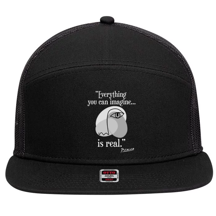 Inspirational Quote Pablo Picasso 7 Panel Mesh Trucker Snapback Hat