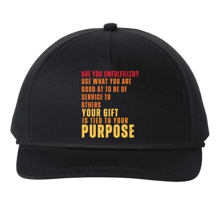 Inspirational Quote Purposes Saying Snapback Five-Panel Rope Hat