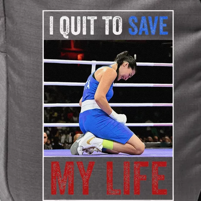 I Quit To Save My Life Carini Italian Boxer Women Boxing Impact Tech Backpack