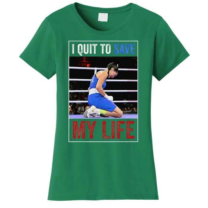 I Quit To Save My Life Carini Italian Boxer Women Boxing Women's T-Shirt