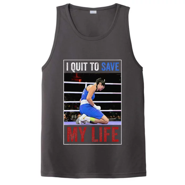 I Quit To Save My Life Carini Italian Boxer Women Boxing Performance Tank