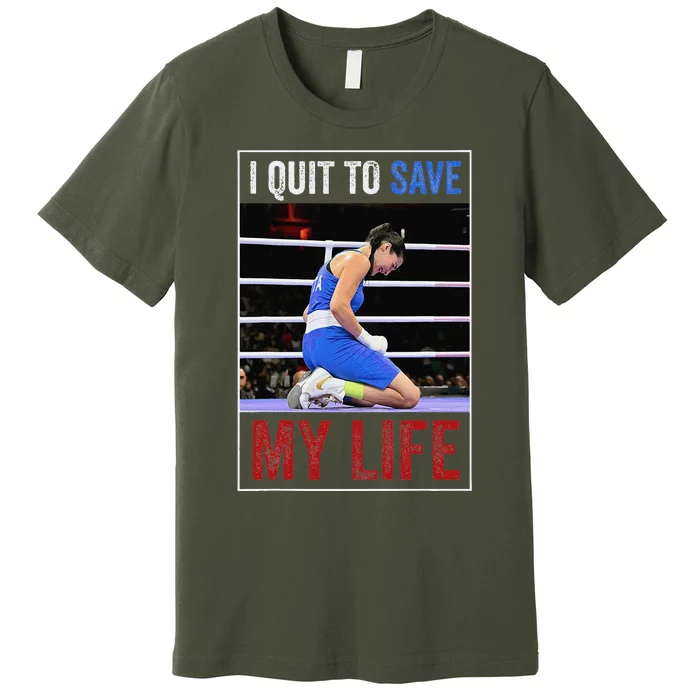 I Quit To Save My Life Carini Italian Boxer Women Boxing Premium T-Shirt