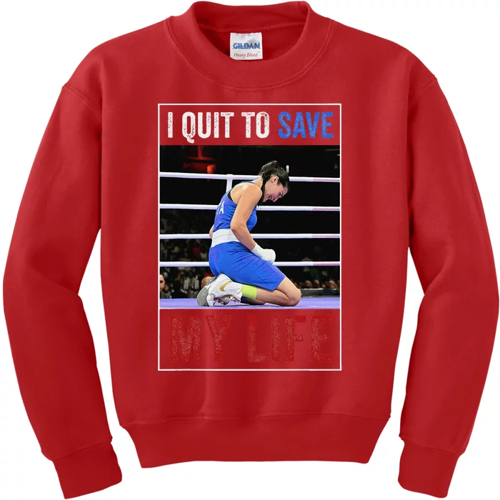 I Quit To Save My Life Carini Italian Boxer Women Boxing Kids Sweatshirt