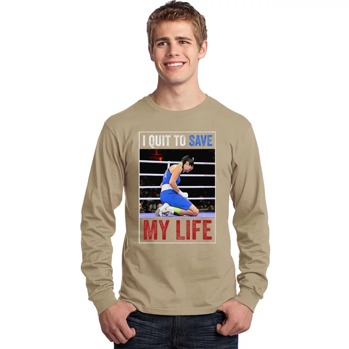 I Quit To Save My Life Carini Italian Boxer Women Boxing Long Sleeve Shirt