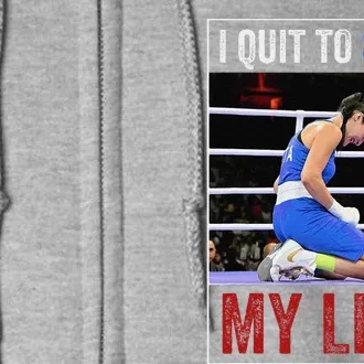 I Quit To Save My Life Carini Italian Boxer Women Boxing Full Zip Hoodie