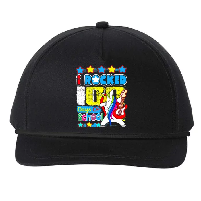 I Rocked 100 Days Of School 100th Day Guitar Music Gifts Snapback Five-Panel Rope Hat