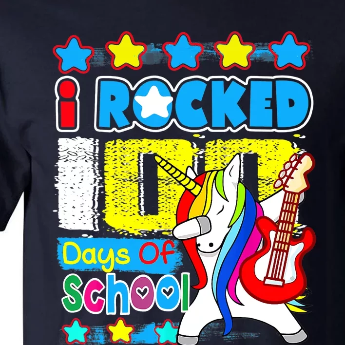 I Rocked 100 Days Of School 100th Day Guitar Music Gifts Tall T-Shirt