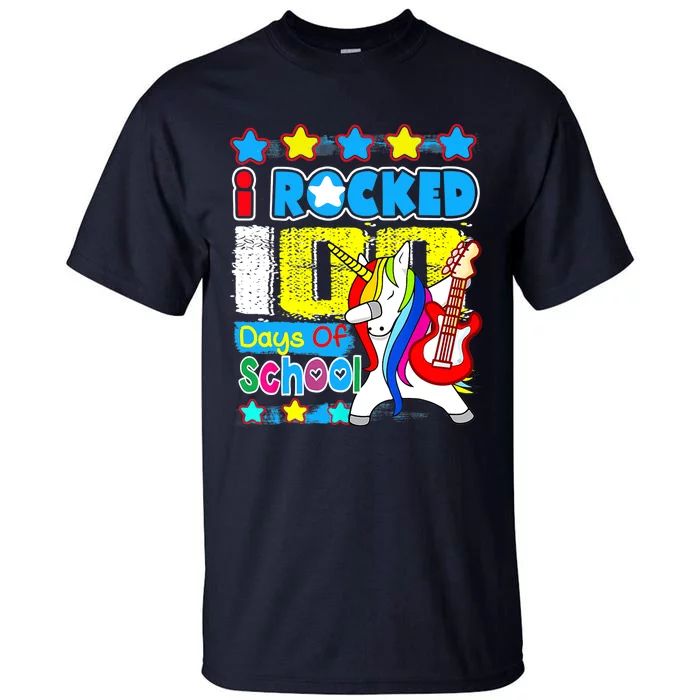 I Rocked 100 Days Of School 100th Day Guitar Music Gifts Tall T-Shirt