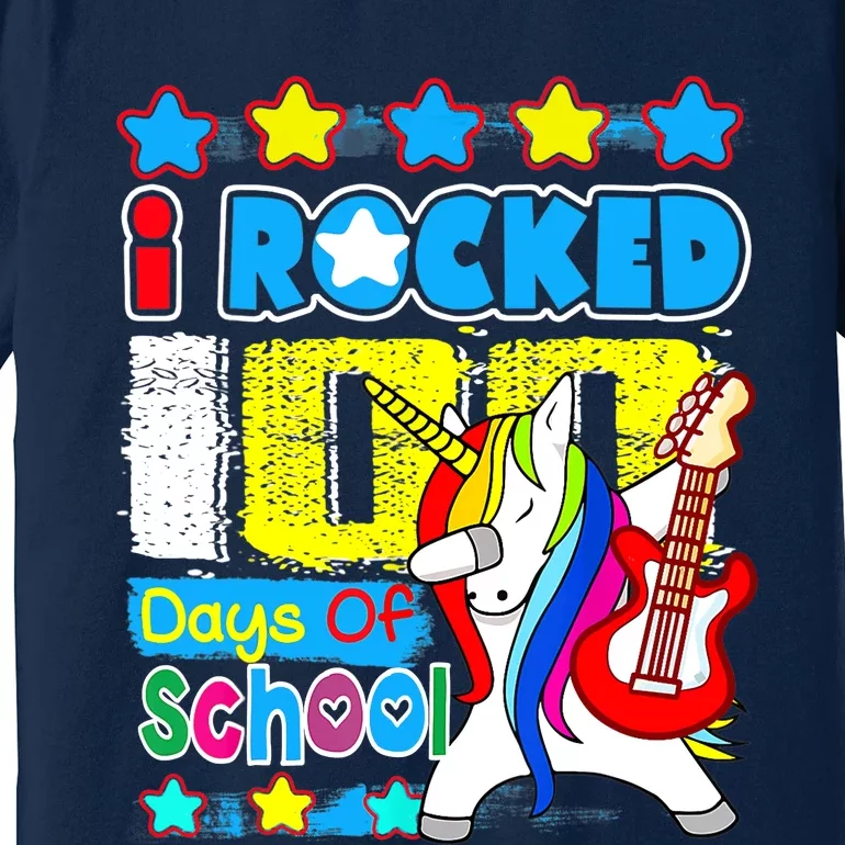 I Rocked 100 Days Of School 100th Day Guitar Music Gifts Premium T-Shirt