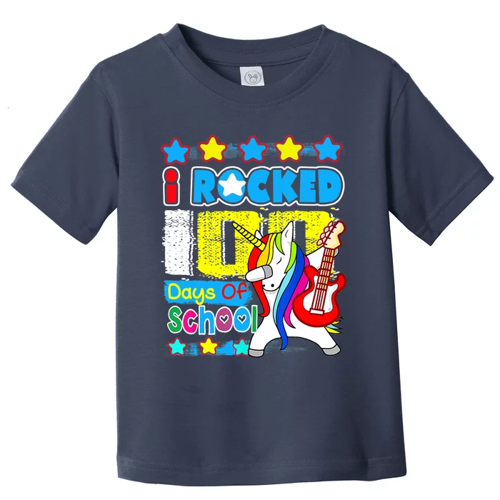 I Rocked 100 Days Of School 100th Day Guitar Music Gifts Toddler T-Shirt