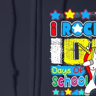 I Rocked 100 Days Of School 100th Day Guitar Music Gifts Full Zip Hoodie