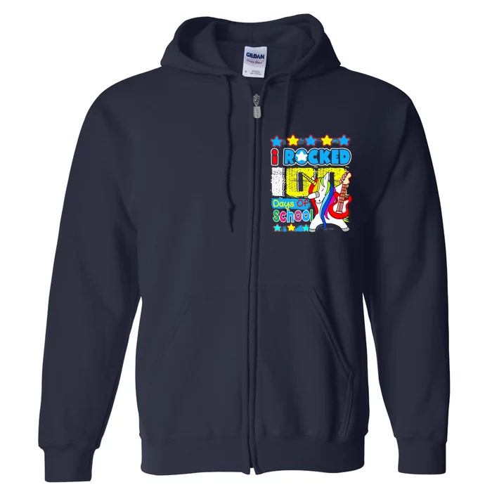 I Rocked 100 Days Of School 100th Day Guitar Music Gifts Full Zip Hoodie