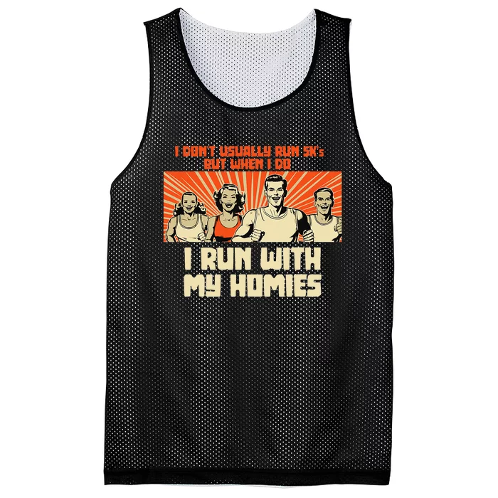 I Run 5kS With My Homies! Funny Race Mesh Reversible Basketball Jersey Tank