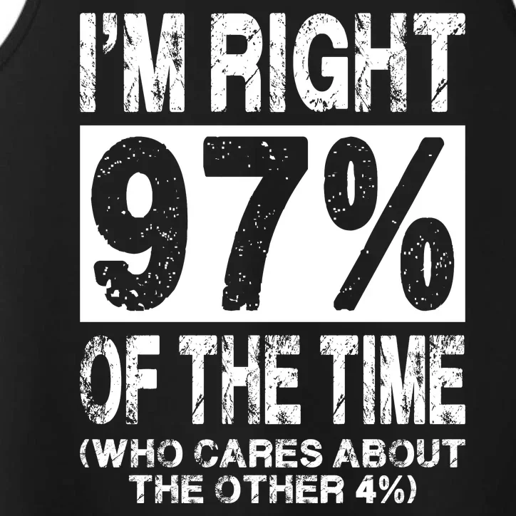 Im Right 97% Of The Time (Who Cares About The Other 4%) Performance Tank