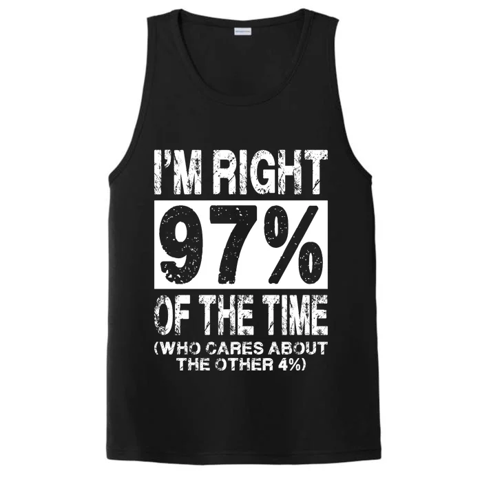 Im Right 97% Of The Time (Who Cares About The Other 4%) Performance Tank