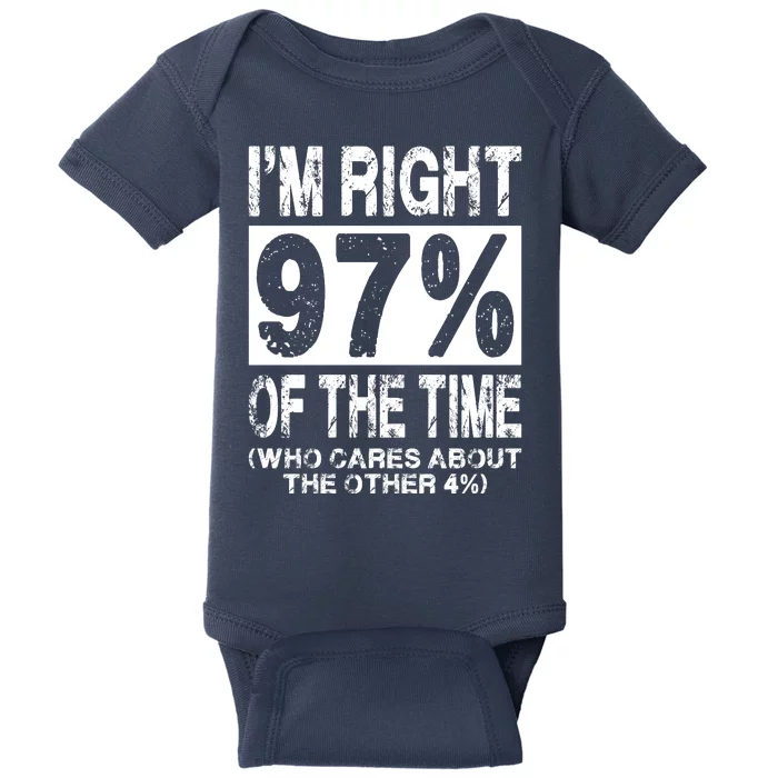 Im Right 97% Of The Time (Who Cares About The Other 4%) Baby Bodysuit