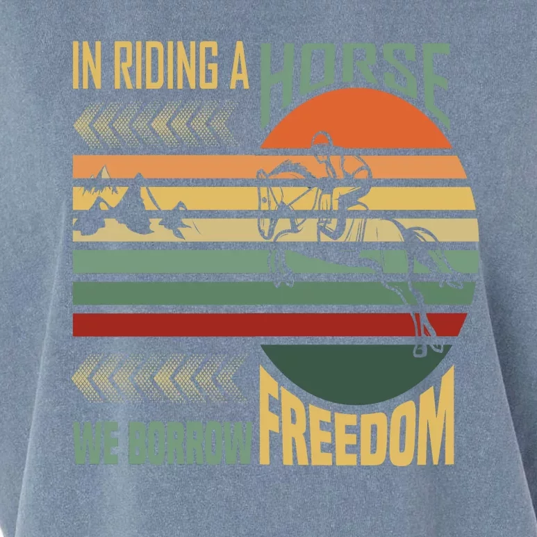 In Racing A Horse We Borrow Freedom Garment-Dyed Women's Muscle Tee