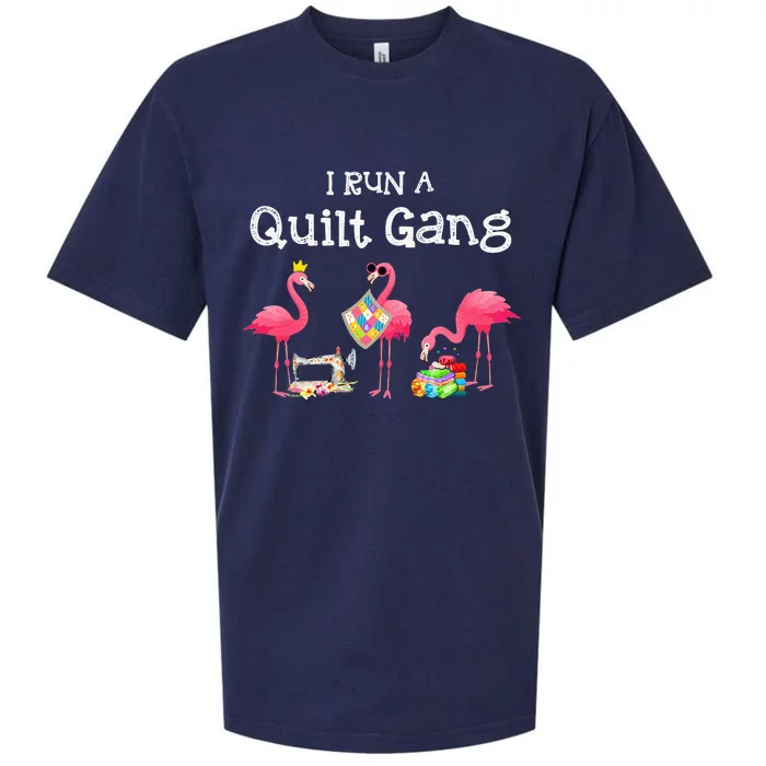 I run a quilt gang funny quilting Sueded Cloud Jersey T-Shirt