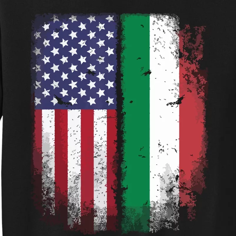 Italian Roots American Born Italia Usa Flag America Italy Tall Sweatshirt