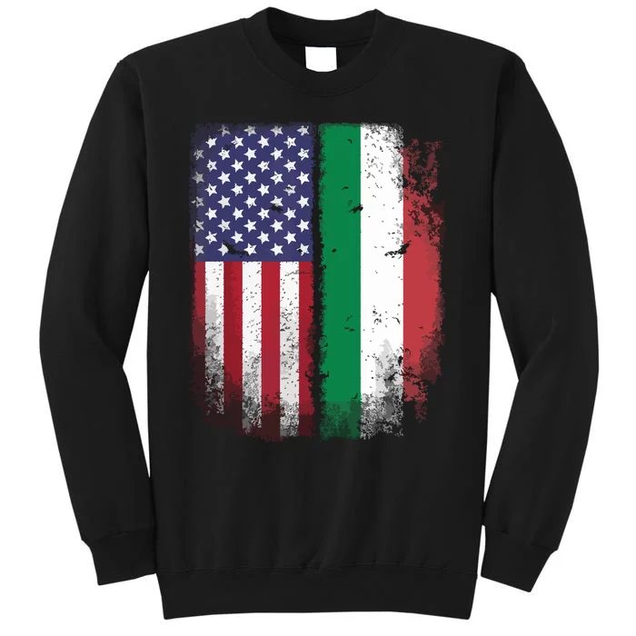 Italian Roots American Born Italia Usa Flag America Italy Tall Sweatshirt