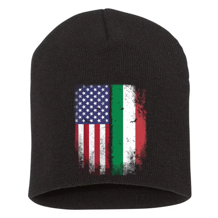 Italian Roots American Born Italia Usa Flag America Italy Short Acrylic Beanie