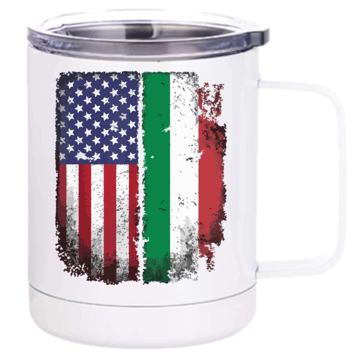 Italian Roots American Born Italia Usa Flag America Italy Front & Back 12oz Stainless Steel Tumbler Cup