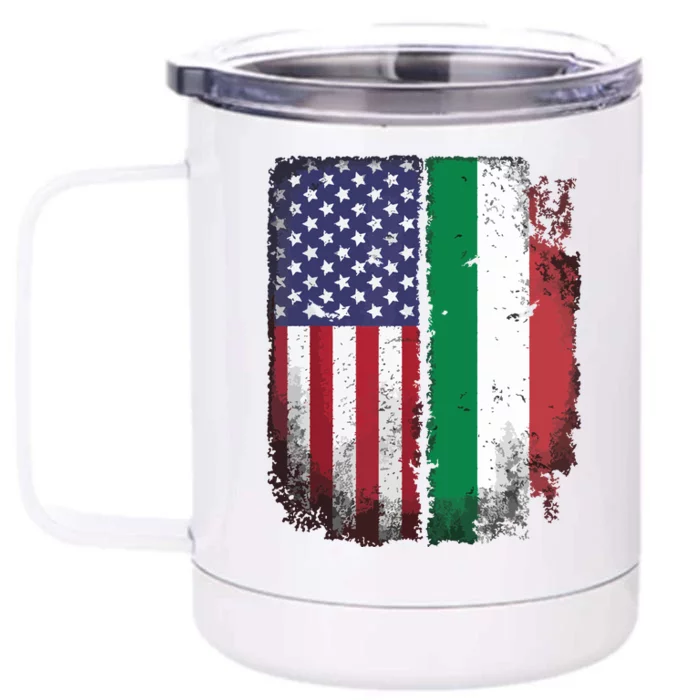 Italian Roots American Born Italia Usa Flag America Italy Front & Back 12oz Stainless Steel Tumbler Cup