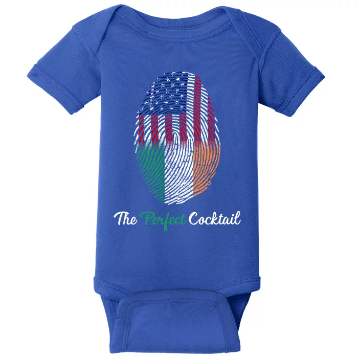 Irish Roots And Proud Irish American Flag Irish Tricolour Gift Baby Bodysuit