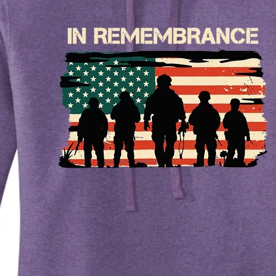 In Remembrance American Flag Usa Women's Pullover Hoodie