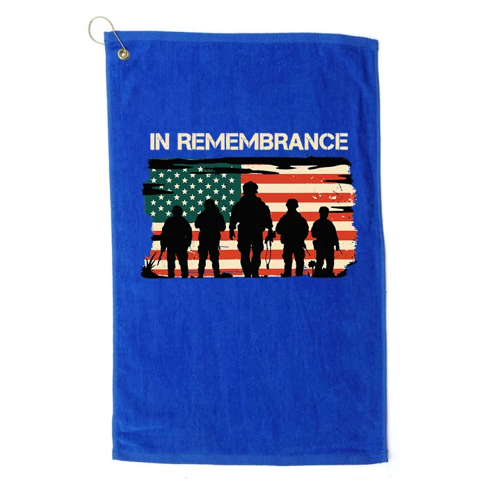 In Remembrance American Flag Usa Platinum Collection Golf Towel