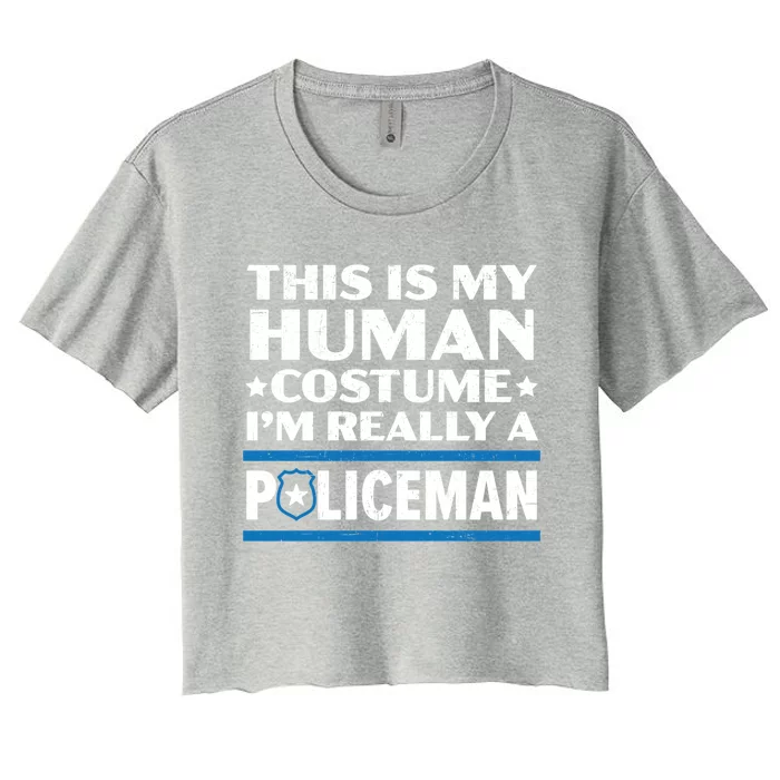 I'm Really A Policeman Police Officer Law Enforcement Great Gift Women's Crop Top Tee