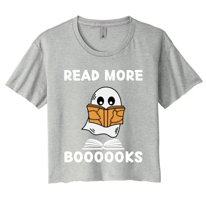 Im Really A Ghost Read More Boooooks Cute Ghost Books Lover Gift Women's Crop Top Tee