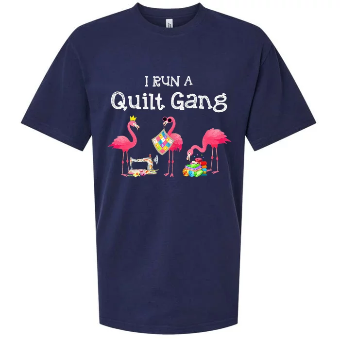 I run a quilt gang funny quilting Sueded Cloud Jersey T-Shirt