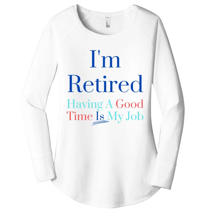 IM Retired And Having A Good Time Is My Job Women's Perfect Tri Tunic Long Sleeve Shirt