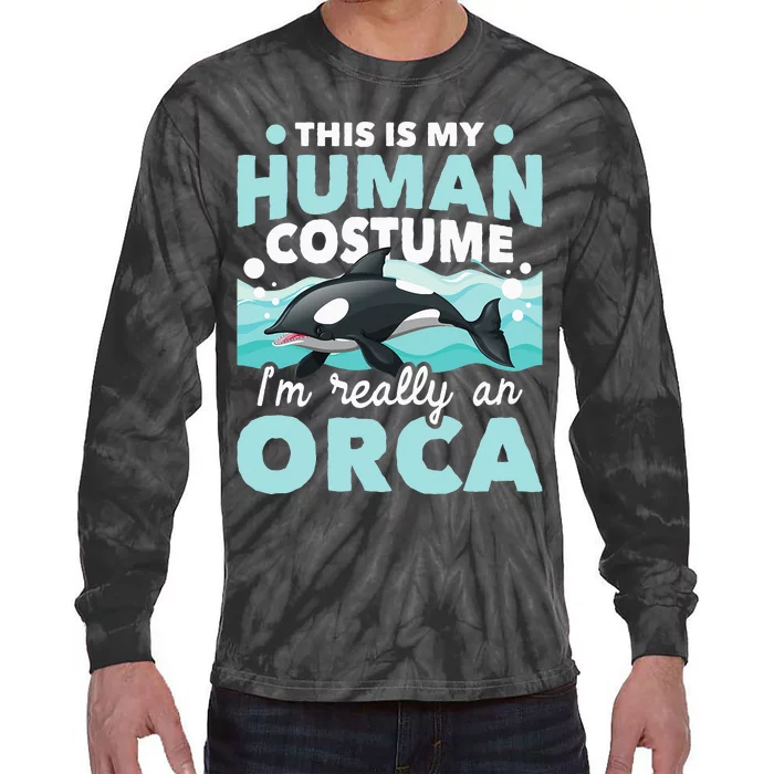 I'm Really An Orca Marine Biologist Whale Lover Whales Tie-Dye Long Sleeve Shirt