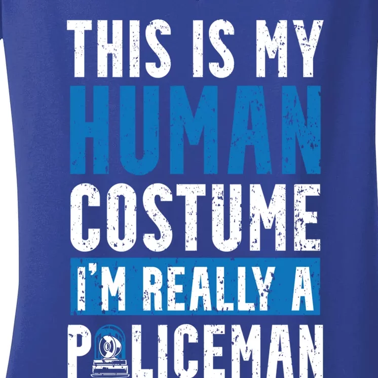 I'm Really A Policeman Police Officer Law Enforcement Cool Gift Women's V-Neck T-Shirt