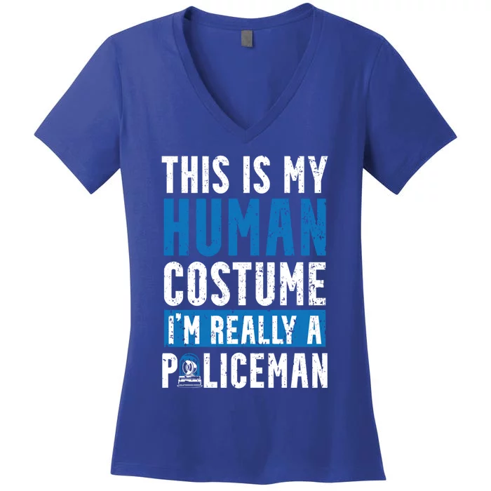 I'm Really A Policeman Police Officer Law Enforcement Cool Gift Women's V-Neck T-Shirt