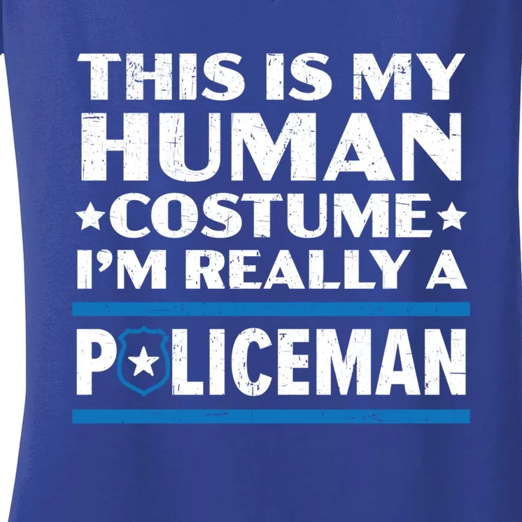 I'm Really A Policeman Police Officer Law Enforcement Gift Women's V-Neck T-Shirt