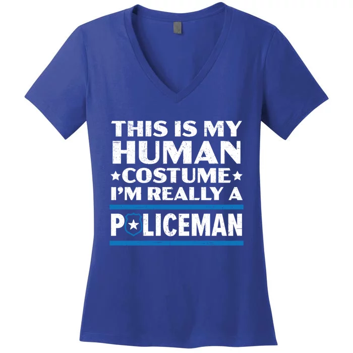 I'm Really A Policeman Police Officer Law Enforcement Gift Women's V-Neck T-Shirt