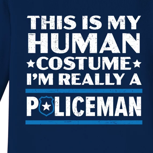 I'm Really A Policeman Police Officer Law Enforcement Gift Baby Long Sleeve Bodysuit