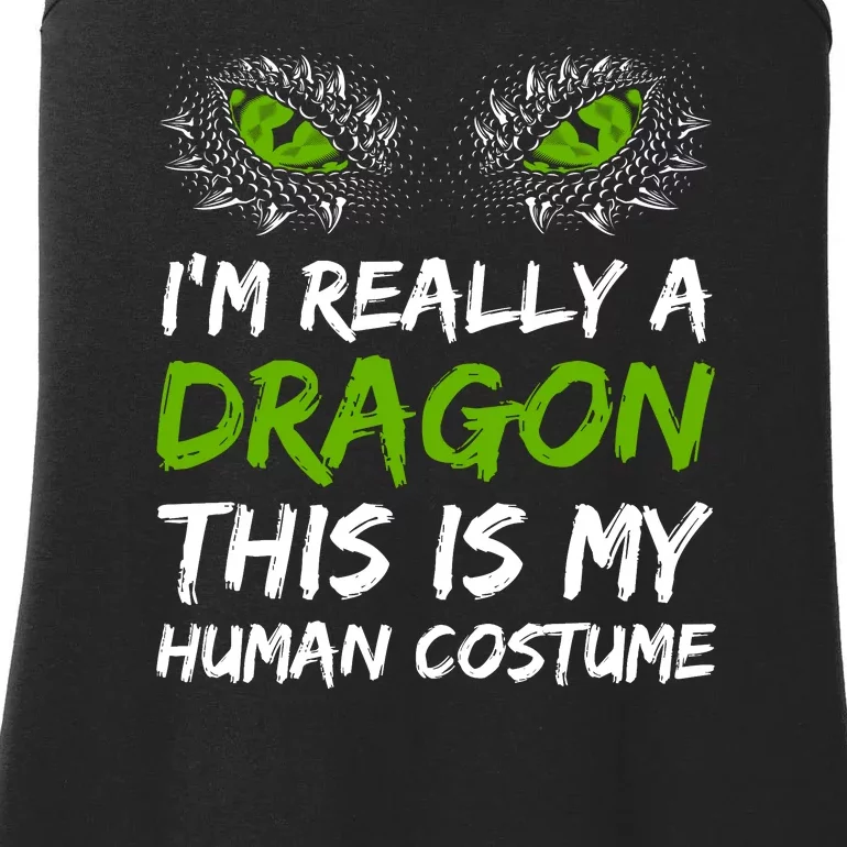 Im Really A Dragon This Is My Human Costume Ladies Essential Tank