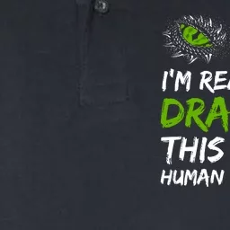 Im Really A Dragon This Is My Human Costume Softstyle Adult Sport Polo