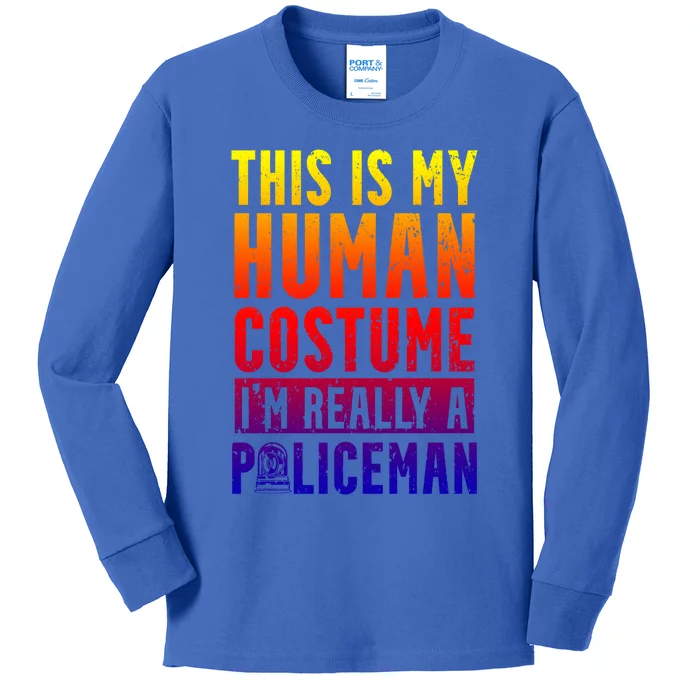 I'm Really A Policeman Police Officer Law Enforcement Gift Kids Long Sleeve Shirt