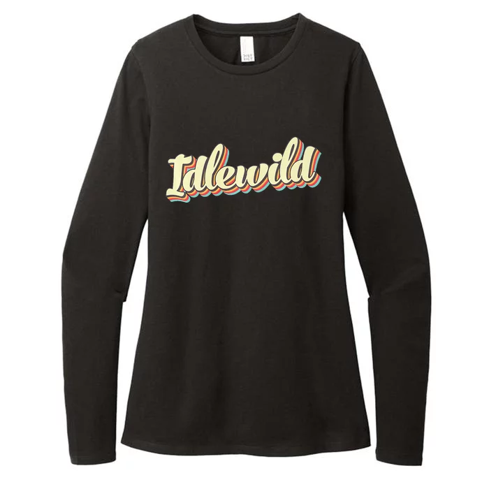 Idlewild Retro Art Baseball Font Vintage Womens CVC Long Sleeve Shirt