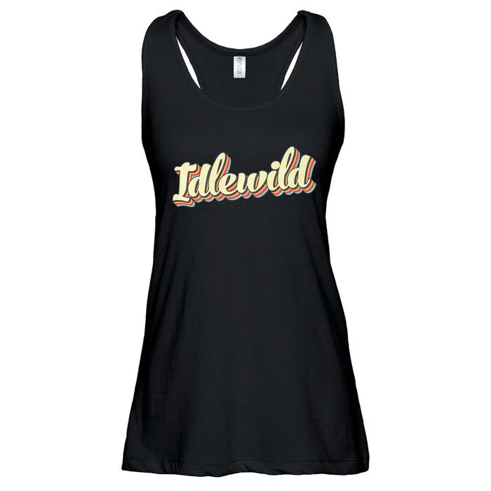 Idlewild Retro Art Baseball Font Vintage Ladies Essential Flowy Tank