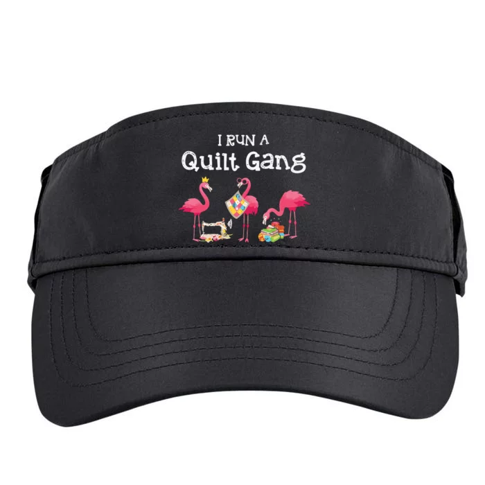 I Run A Quilt Gang Funny Quilting Adult Drive Performance Visor