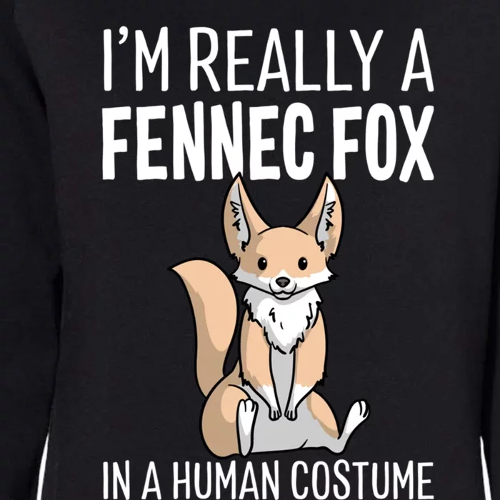 I'm Really A Fennec Fox In A Hu Costume Halloween Funny Gift Womens California Wash Sweatshirt